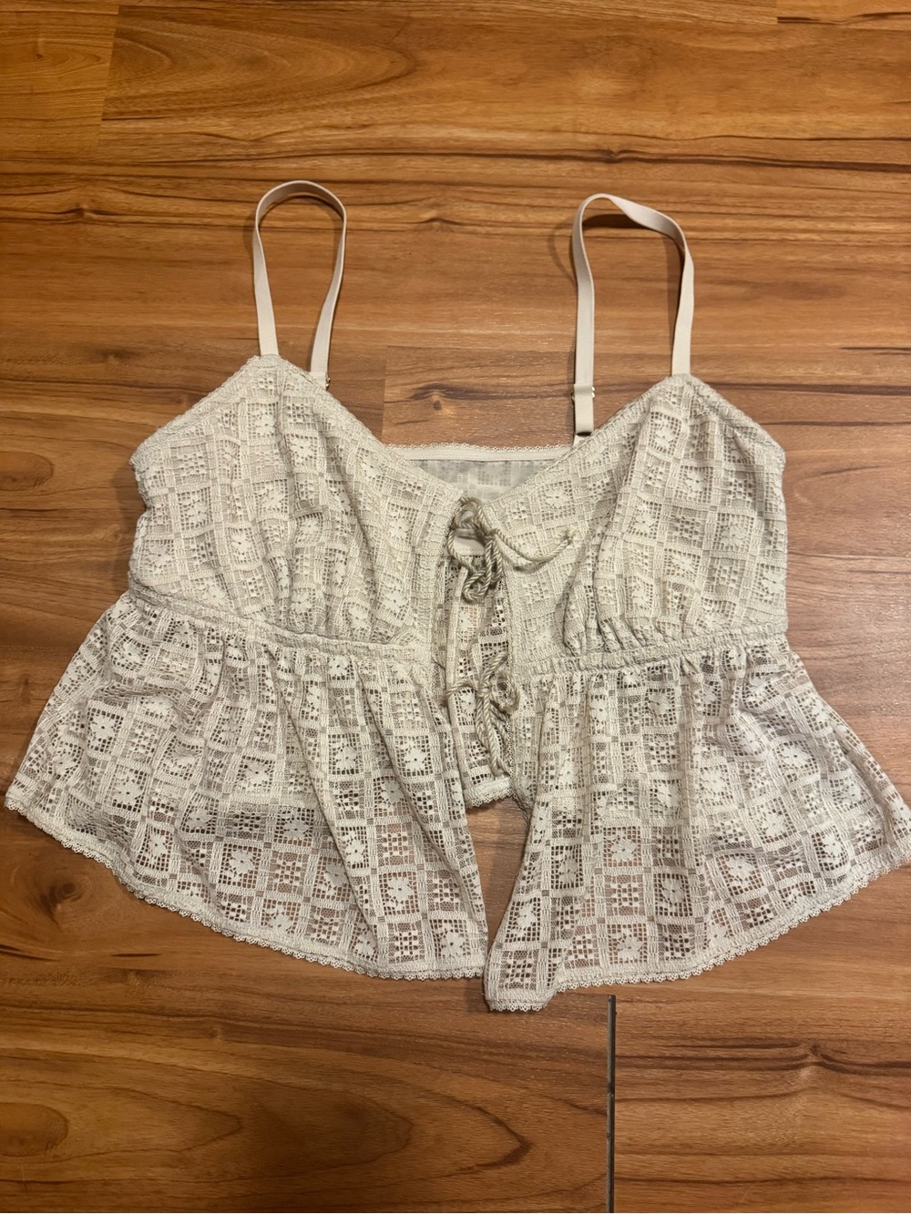 NWT Aerie Cropped Cami Top in Cream
